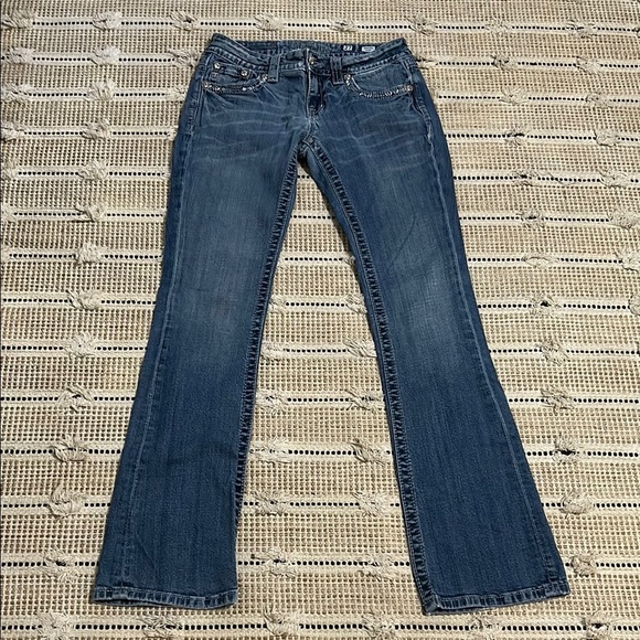 Miss Me Blue Boot Cut Jeans with Classic Fade - Picture 1 of 10